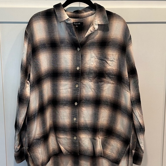 Like New Madewell Flannel Oversized Ex-Boyfriend Shirt in Robson Plaid, M - Picture 11 of 12